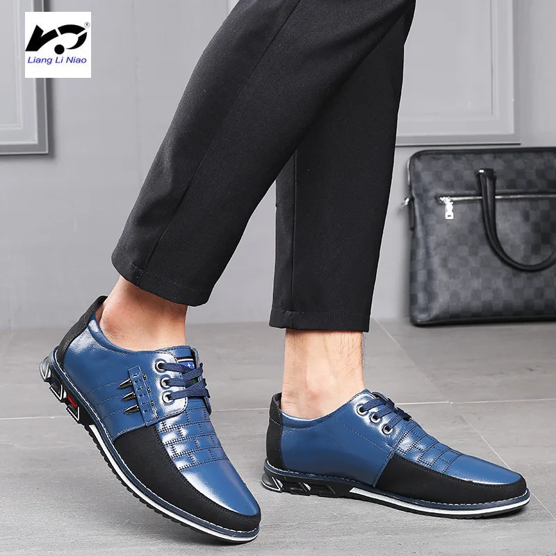 

Plus Size 38-46 NEW 2019 Genuine Leather Men Casual Shoes Brand Mens Loafers Moccasins Breathable Slip on Driving Shoes 1