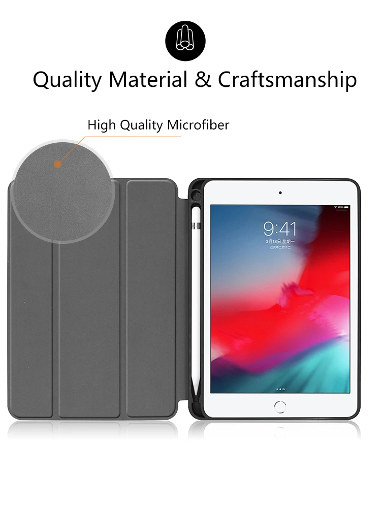 Чехол для планшета для ipad mini 5 Чехол-держатель для ручки для ipad mini 5-го поколения Мягкий чехол из ТПУ для Apple ipad mini 5 ipad mini 4