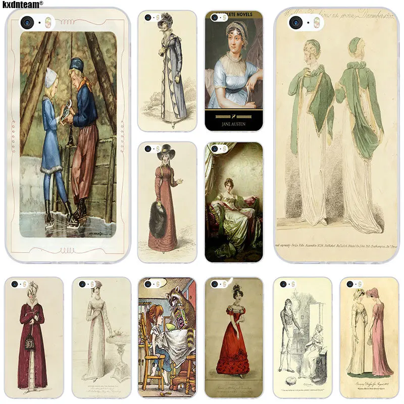 Модная книга Джейн аустен для iPhone 4 4S 5 5S 5C SE 6 6S 7 8 X Plus Coque Shell Мягкие силиконовые
