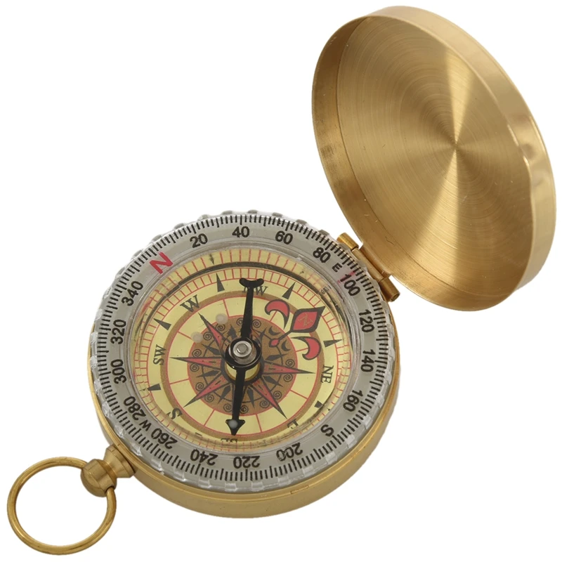 Классические латунные карманные часы стиль кемпинг компас | Спорт и развлечения