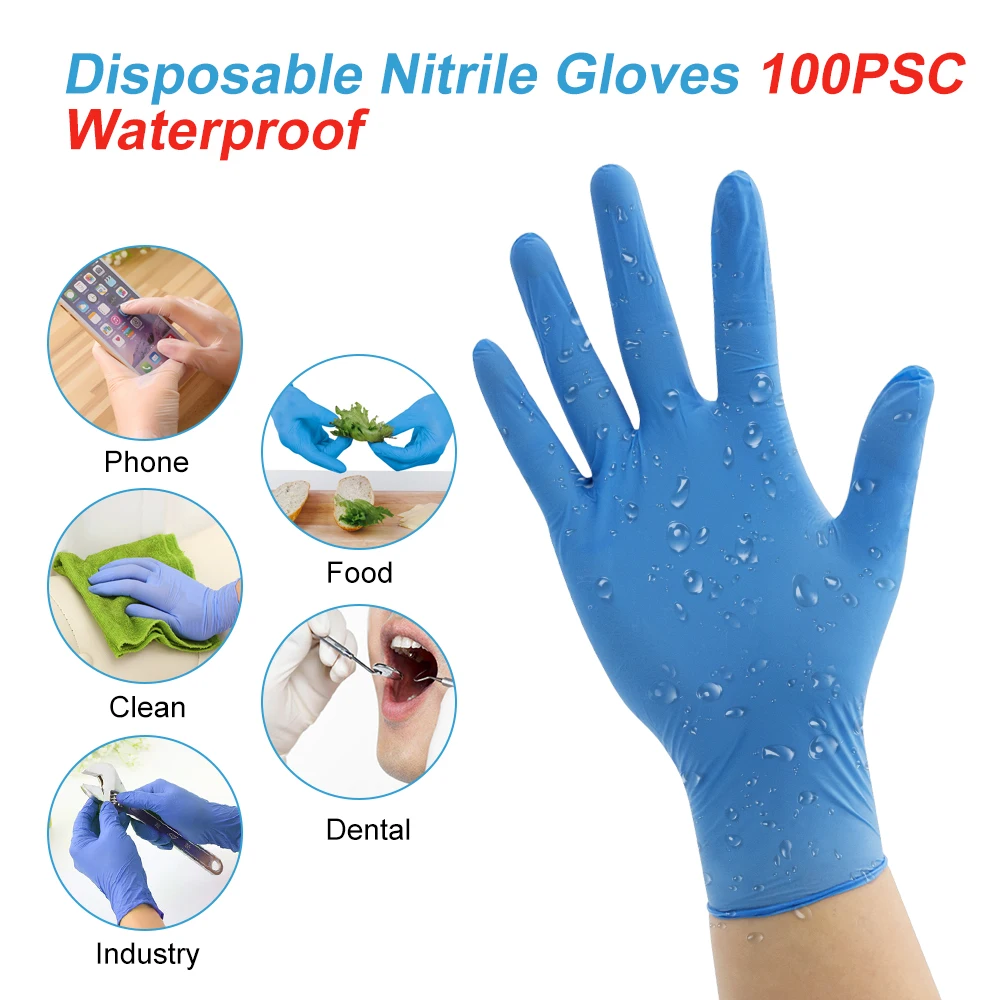 100 шт прозрачные одноразовые перчатки для мытья посуды/кухни/сада/латексные