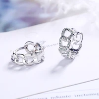 new fashion dazzling crystal paved hoop earrings luxury chain shape small huggies charming female piercing earring jewelry gifts