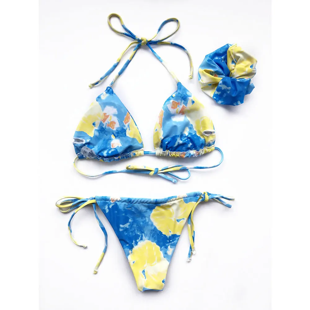 

Woman sexy tie-dye bikini split print bikini set popular personality summer beach bikini