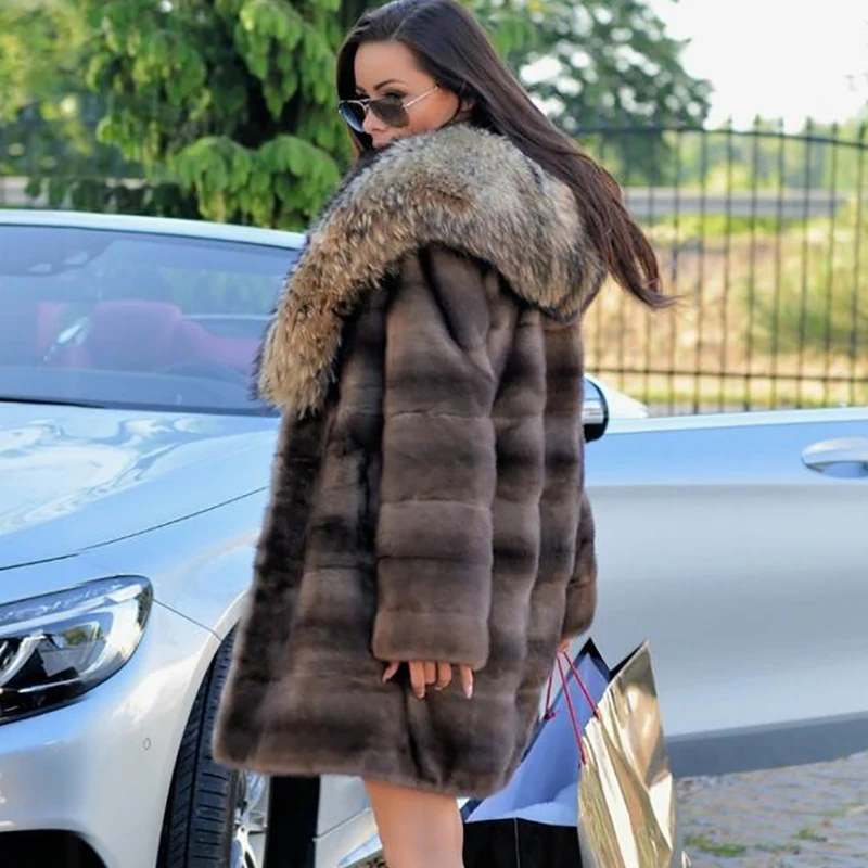 BFFUR роскошное Женское пальто из натурального меха зимнее высококачественное