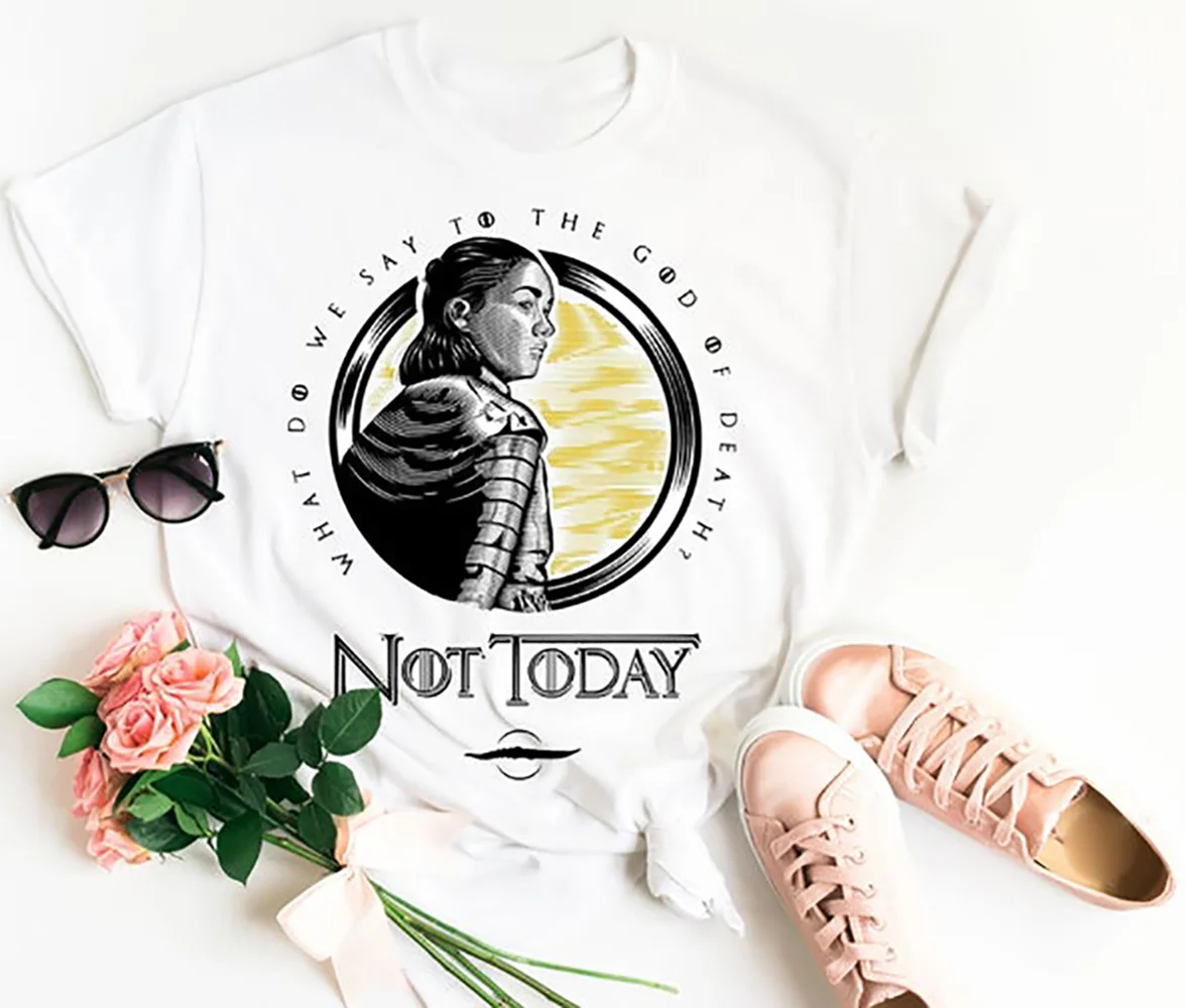 Not Today футболка Ария Старк Футболка Игра престолов рубашка что мы сказать бог