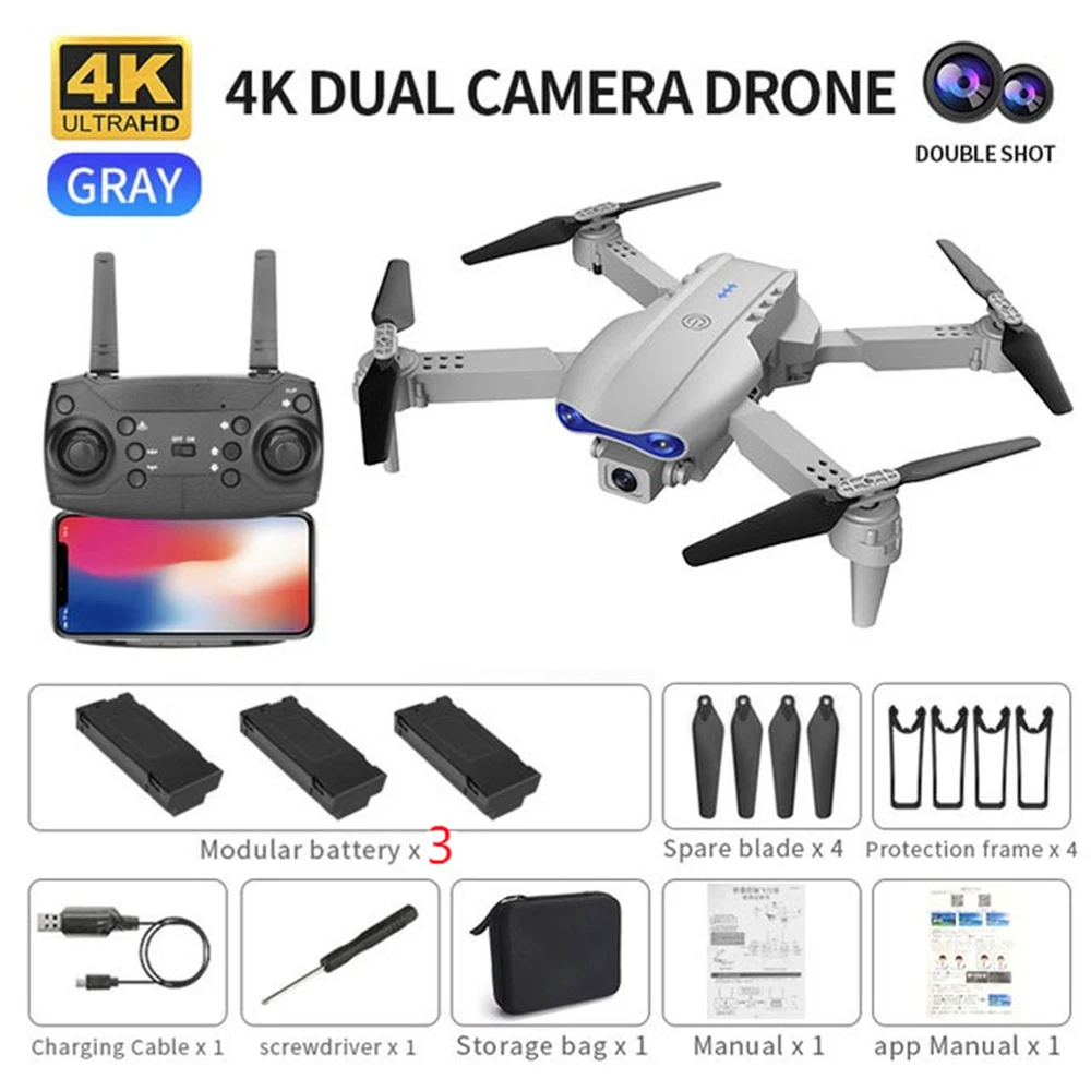 мини дрон 4k hd двойная камера др