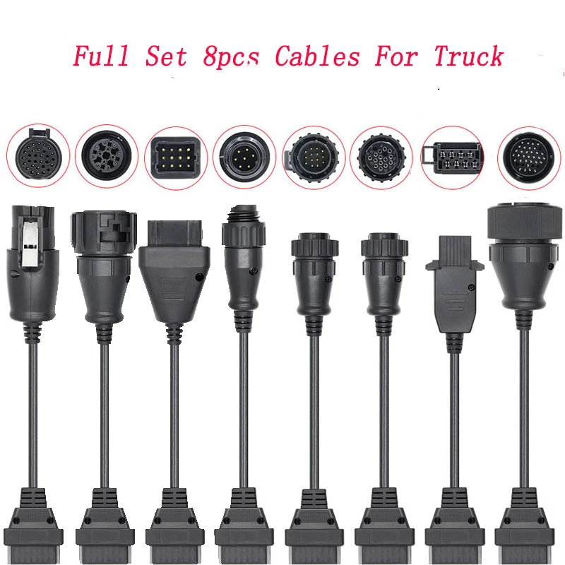 Автомобильные кабели 8 шт. полный комплект кабелей для грузовиков Plus Multidiag OBD OBD2