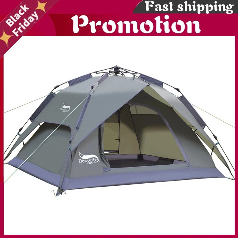 Kaufen Automatische Camping Zelt, 3-4 Personen Familie Zelt Doppel Schicht Instant Setup Protable Rucksack Zelt Für Wandern Reise