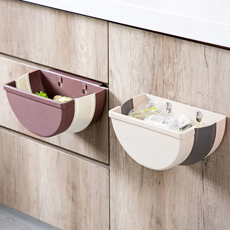 Новейшая Складная мусорная корзина кухонный шкаф дверь подвесная настенная для