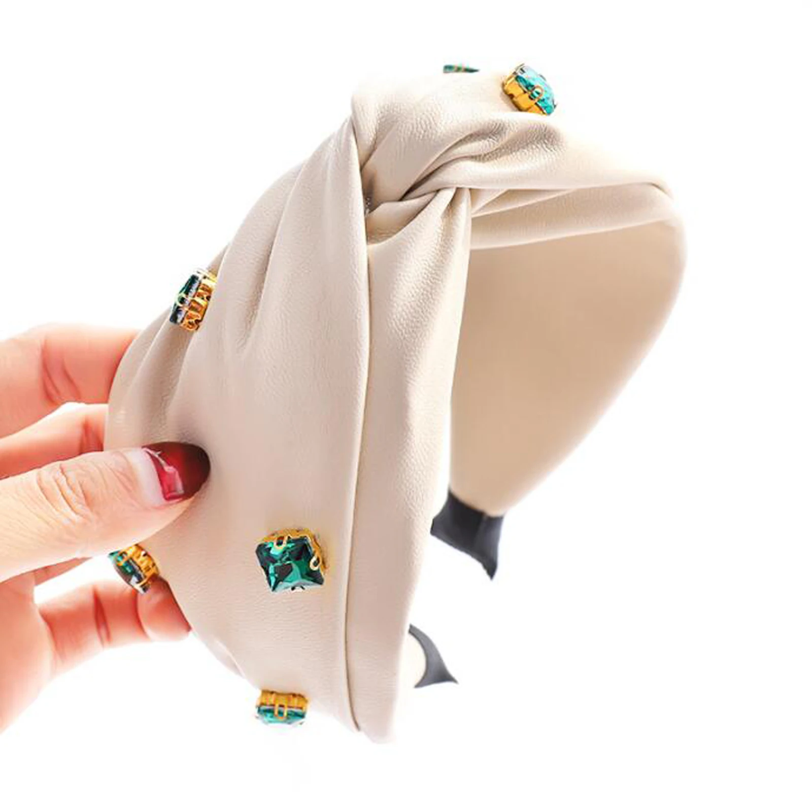 PROLY Новая мода Женская повязка на голову из искусственной кожи Hairband Женский