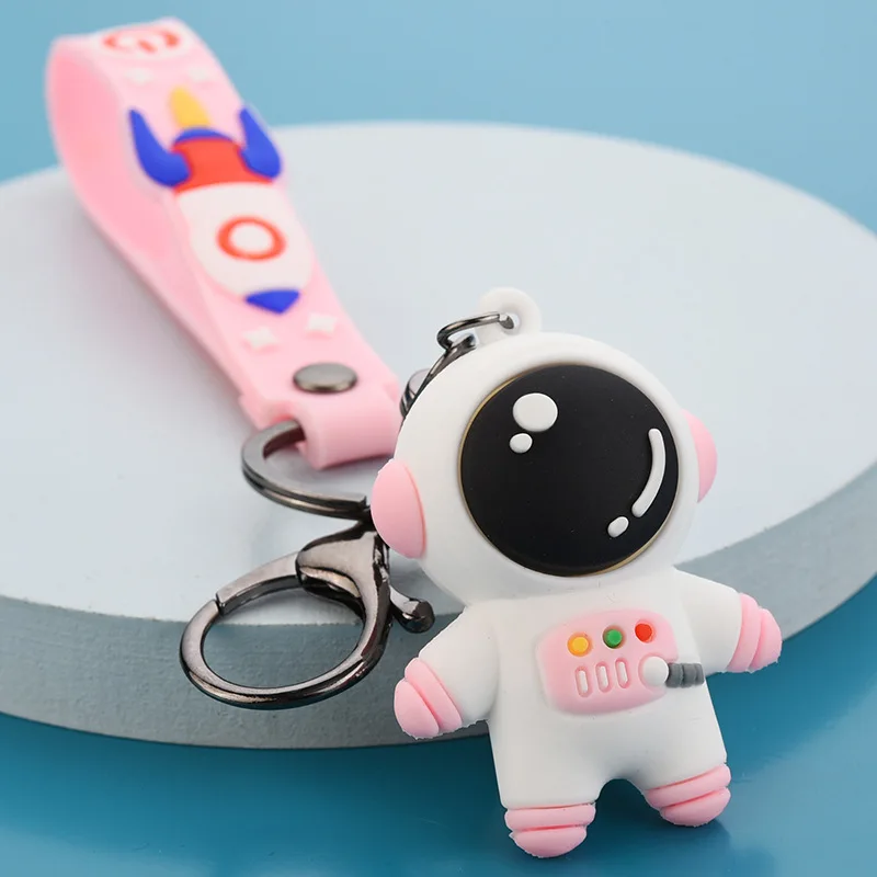 

Creative Cute Cartoon Soft Glue Astronaut Keychain Spaceman Car Key Chain Couple Backpack Pendant Gift DIY Keychain Accessories