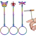 Цветное кольцо на палец для курения, металлический держатель для сигарет для женщин и мужчин, тонкий Зажим на палец, аксессуары для курения