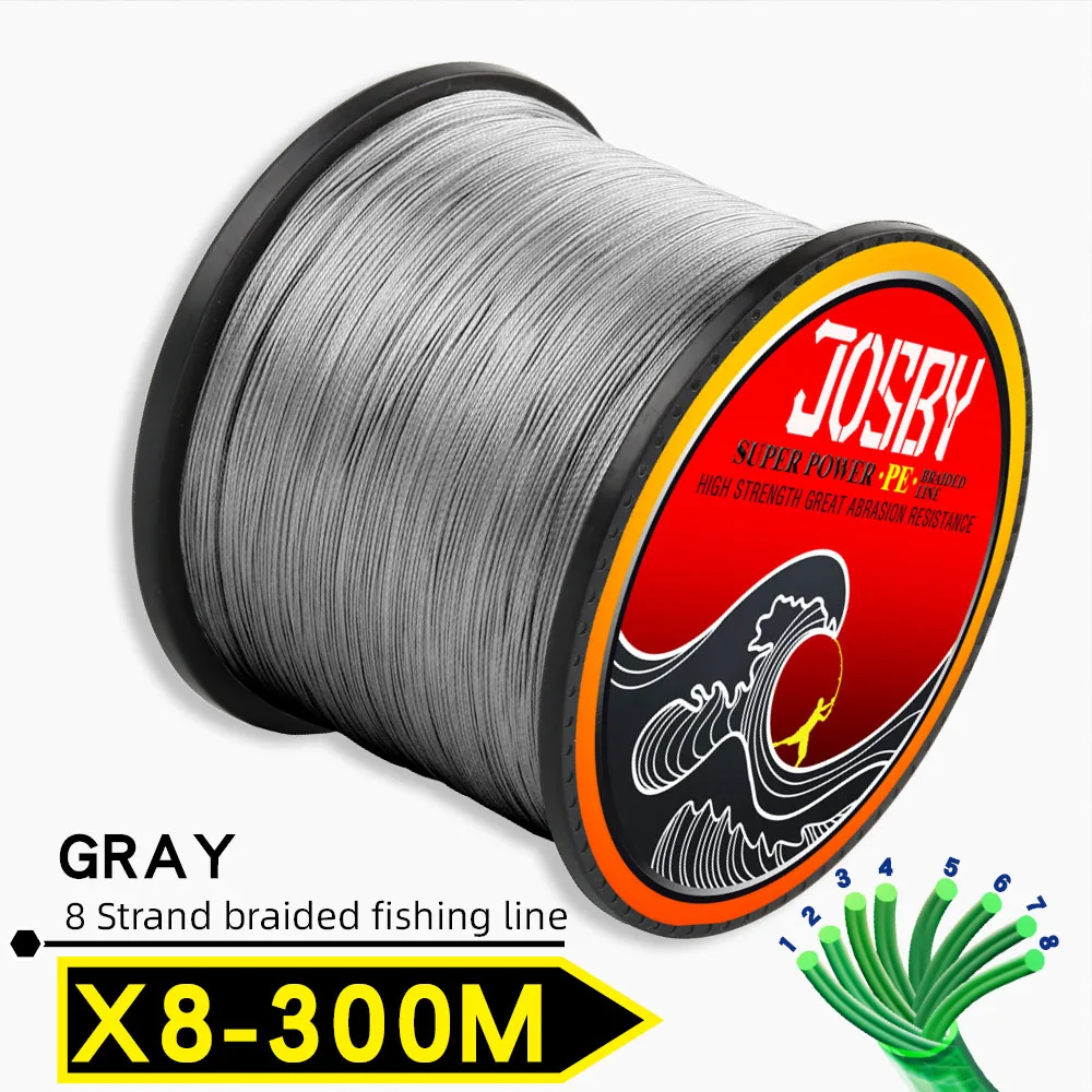 X8-300M-Gray JOSBY 300 м 500 м 1000 м 8 нитей 10-78LB PE плетеный рыболовный провод Multifilament очень прочный рыболовный линия ЯПОНИЯ разноцветный - Цвет: X8-300M-Gray