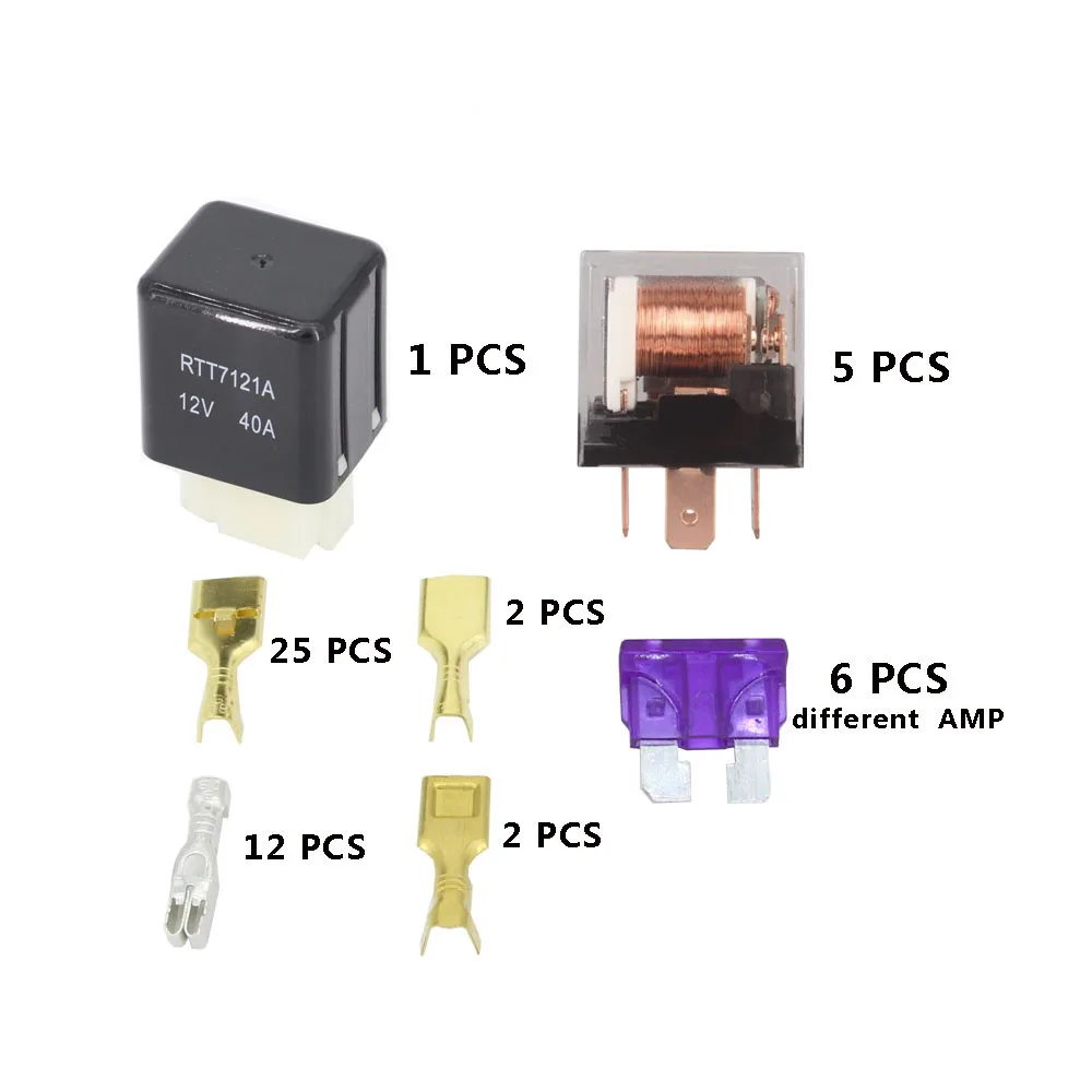 6 ways Relay Fuse box with 1PCS 4P24V 40A+5 PCS 4P 24V 40A relay Auto car insurance tablets fuse mounting | Обустройство дома