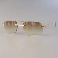 rimless sunglasses retro designer shades trendy sun glasses vintage women clear gafas de sol carter glasses frame rave festival