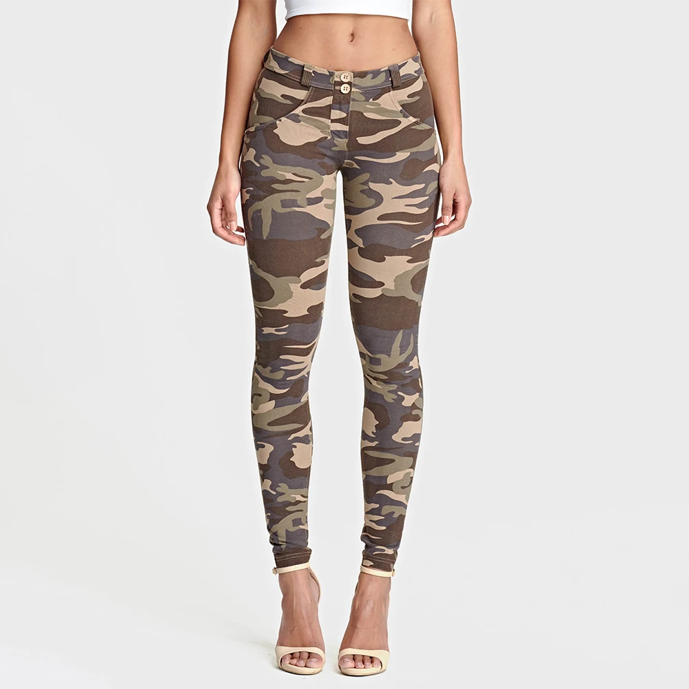 

NEW Melody Four Ways Stretchable Push Up Camouflage Pants ankle-length regular-rise super skinny trousers camo pants For Women