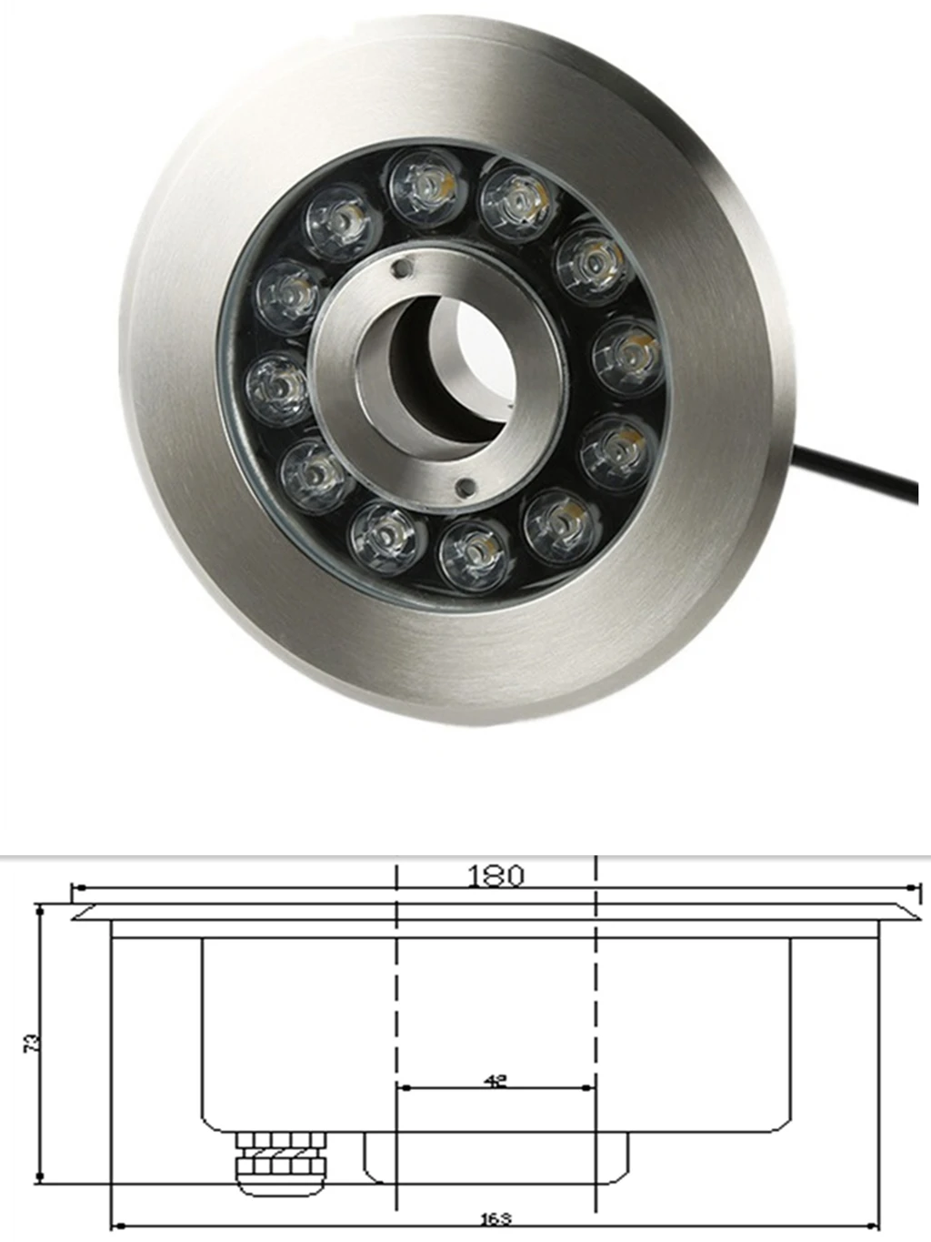 Подводный светильник для бассейнов 304 IP68 12 Вт 36 | Лампы и освещение