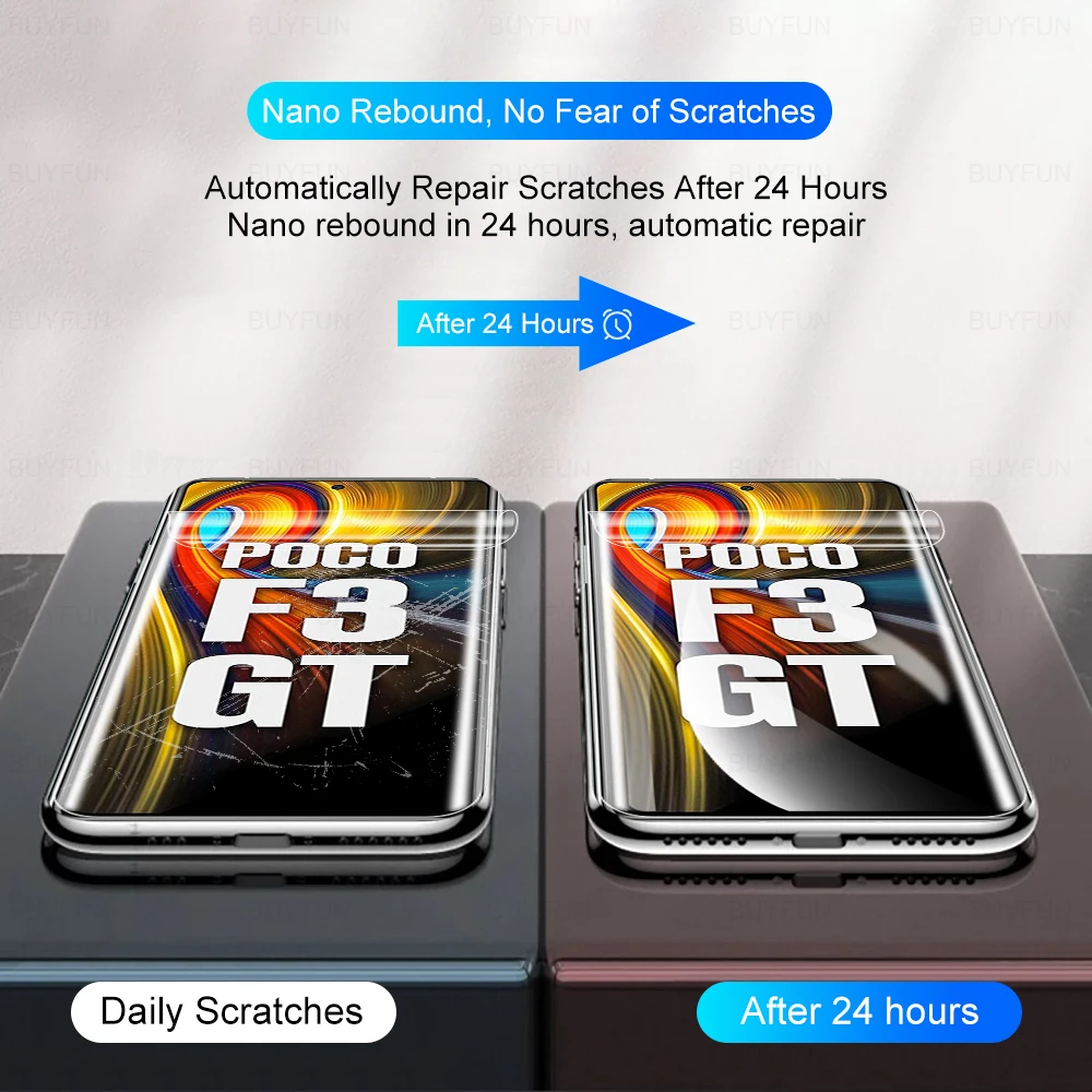 Фото 2 шт. HD Гидрогелевая пленка для Poco F3 GT 6 67 "Защитная экрана Xiaomi F3GT F 3 Pocco 5G защитная 2 шт. HD Гидрогелевая пленка для Poco F3 GT 6 67 "Защитная экрана Xiaomi F3GT F 3 Pocco 5G защитная