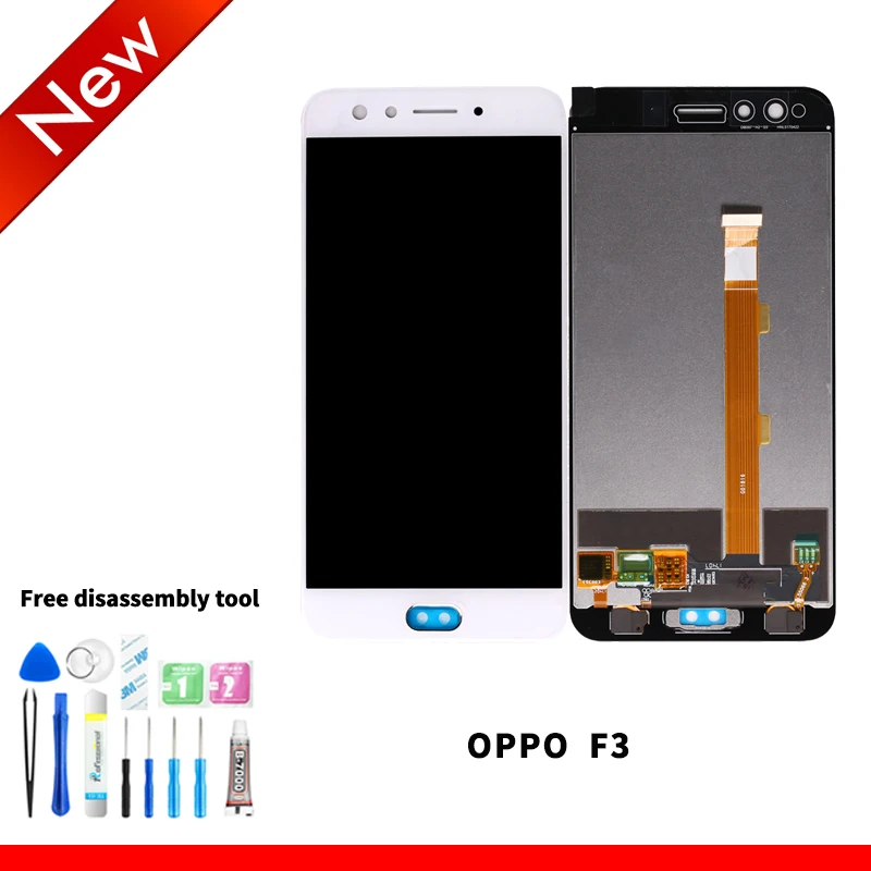 

ЖК-дисплей с сенсорным экраном в сборе для OPPO F3, внутренний и внешний ЖК-экран с бесплатными инструментами