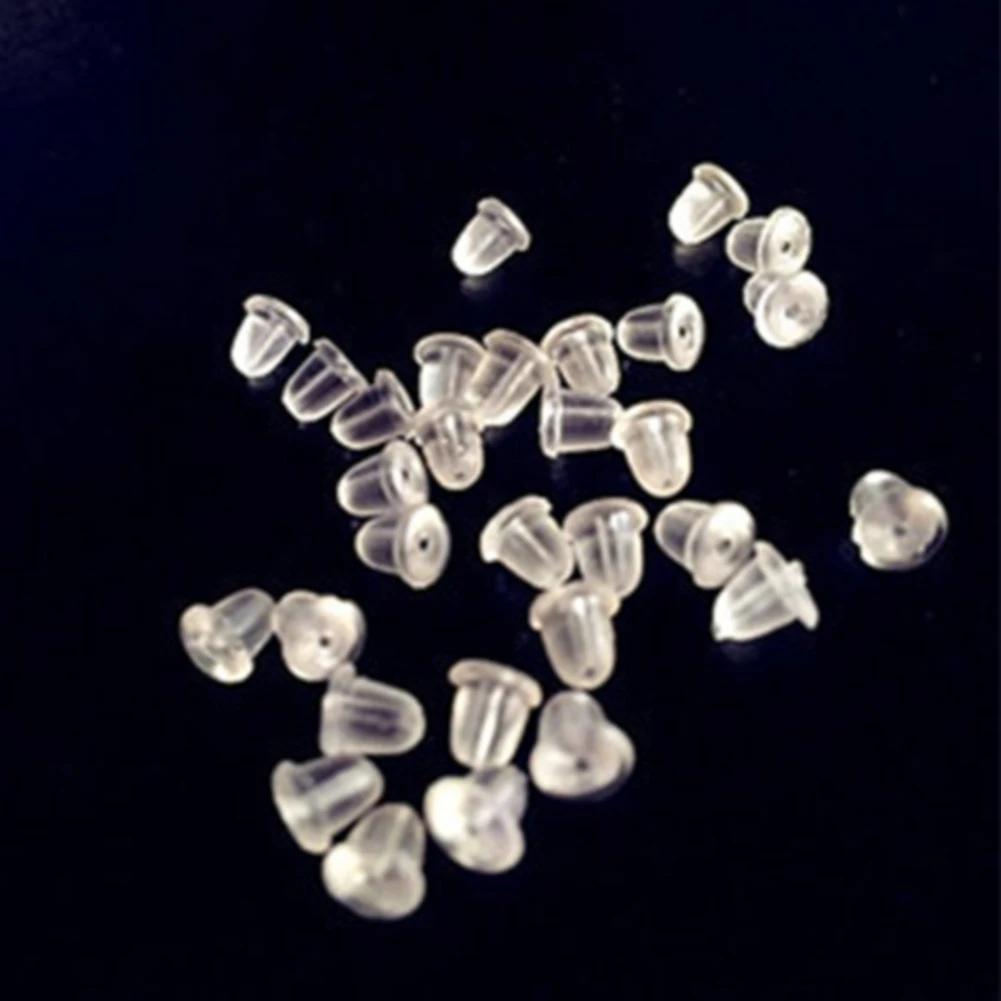 100 шт./компл. пусеты для серёжек DIY подключения защитные прозрачные Пластик пробки