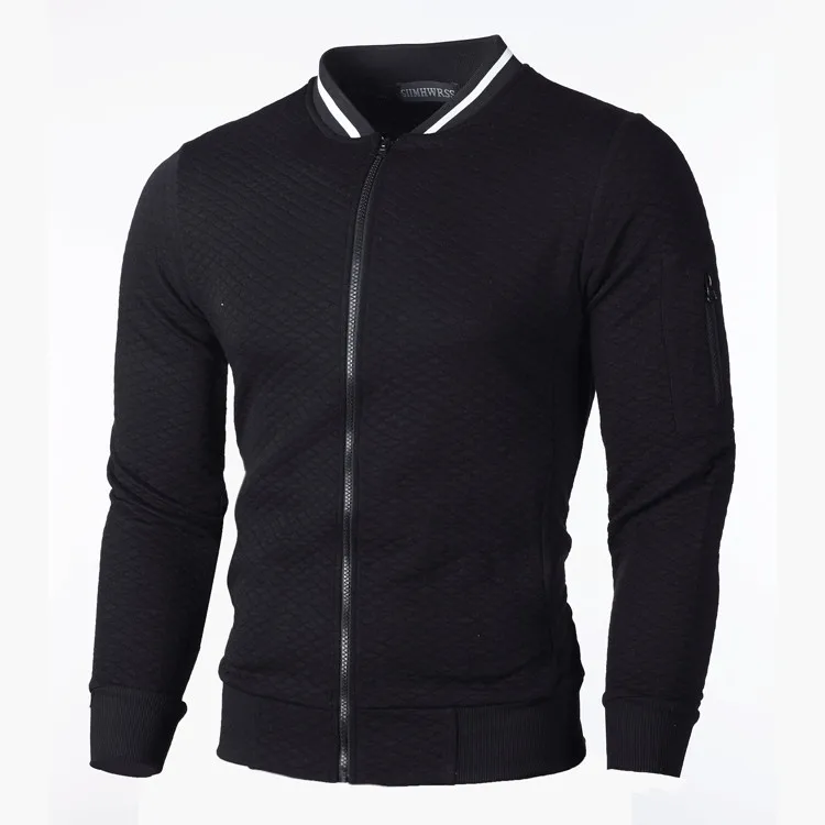 

New Style Sweater Zipper Stand Collar Sweater Jacket Men's Casual Plaid Cardigan Hoodie Oversized Sweatshirt Plus Size Clothing