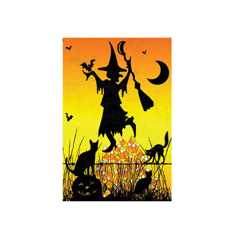 Хэллоуин сад флаг Тыква Мешковина баннер открытый газон Декор двухсторонние