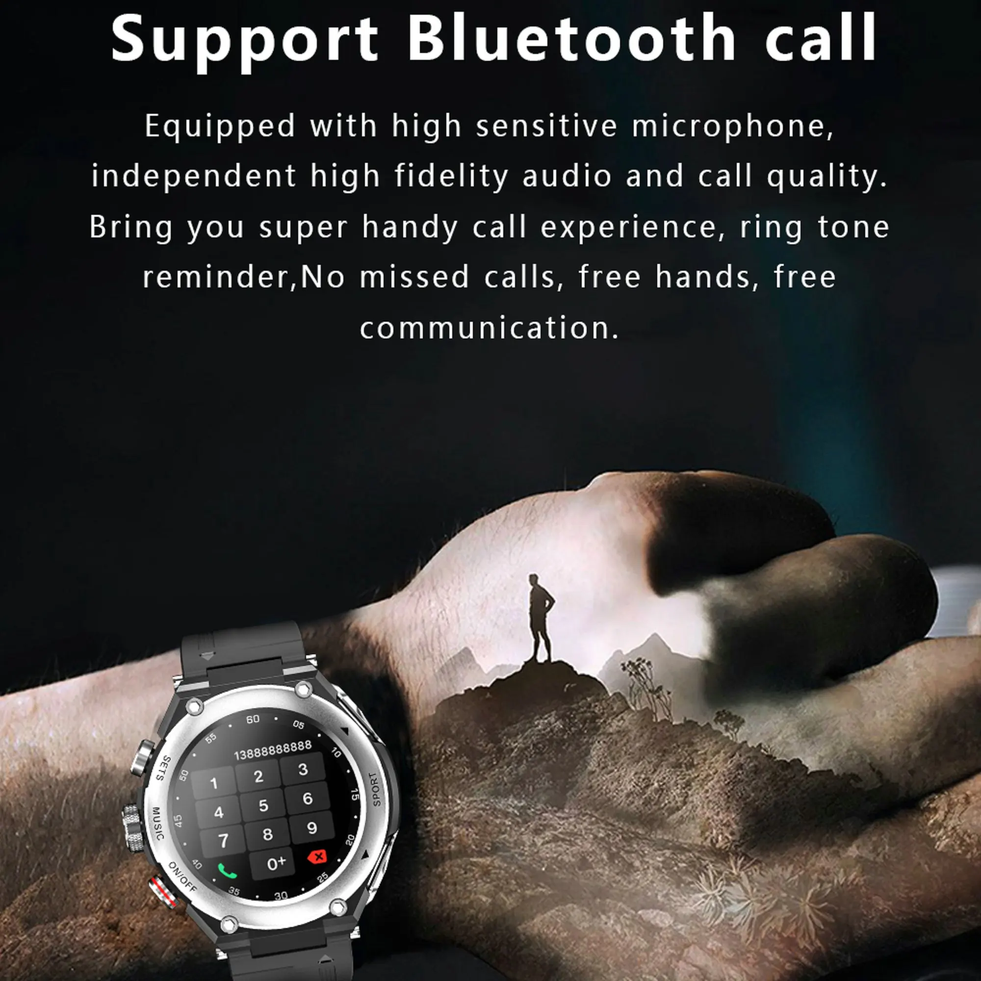 Смарт-часы LEMFO T92 мужские с Bluetooth-вызовом и наушниками Полный сенсорный экран