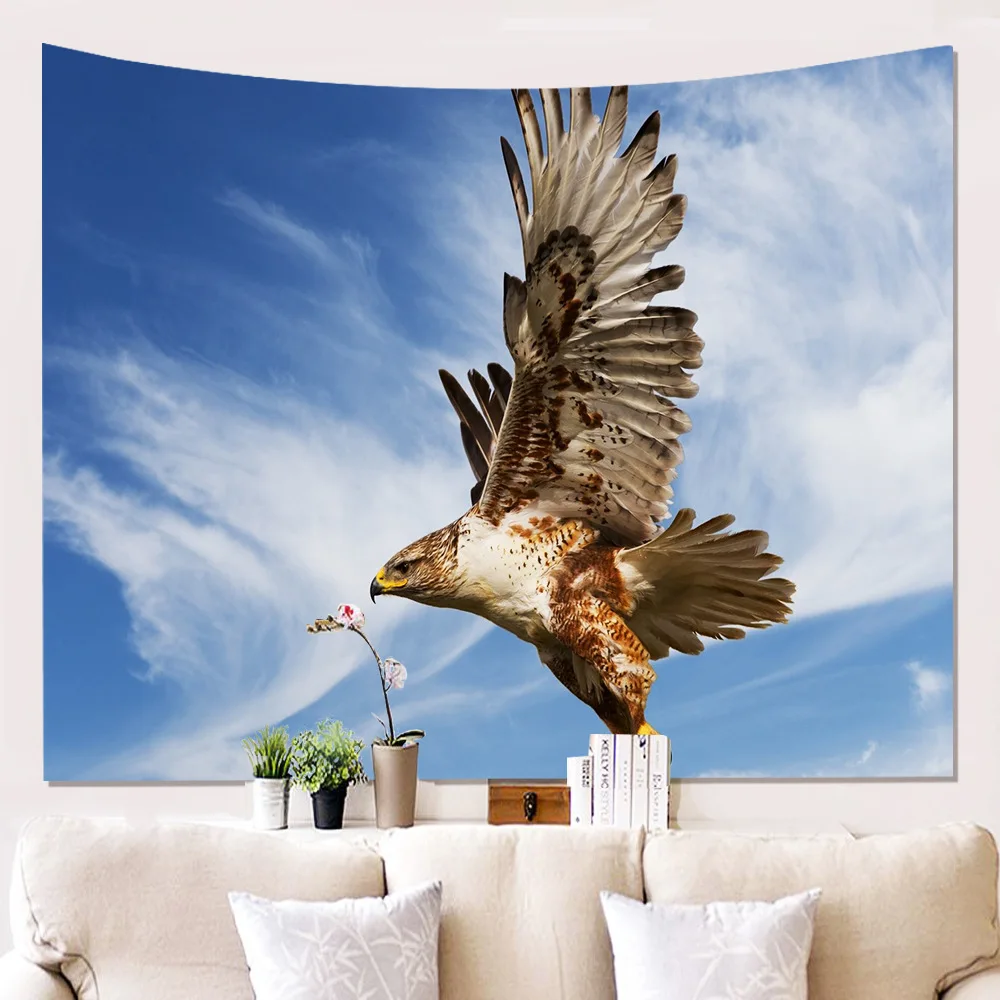Ткань полиэстер с принтом на стене рисунком орла 3D печатных Гостиная Украшения в