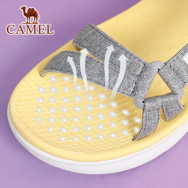 Camel Women's Sandals Women Shoes Summer 4cm Thick-soled Sports Beach All-match Non-slip Outdoor Traveling Ladies Beach Board