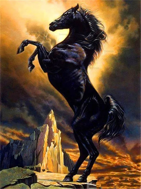 

5D Diy Diamond Painting Full Animal Horse Diamond Embroidery Decorative Paintings Cross Stitch Kits Handicraft Needlework Art