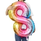 163240 дюймов Радуга номер воздушный шар День рождения Свадебные украшения ребенок мальчик игрушечный детский душ фольга горячая распродажа