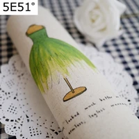 cotton and linen cloth hand dyed cloth decorative painting dining mat diy green yarn ballet skirt
