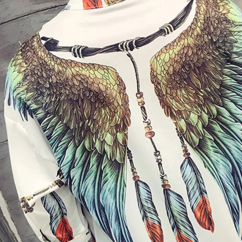 

2020 New Arrival Brand Clothing Men Shirt Summer Thin Male Sleeve Printing Leisure Three Quarter Mandarin Collar Casual Shirts