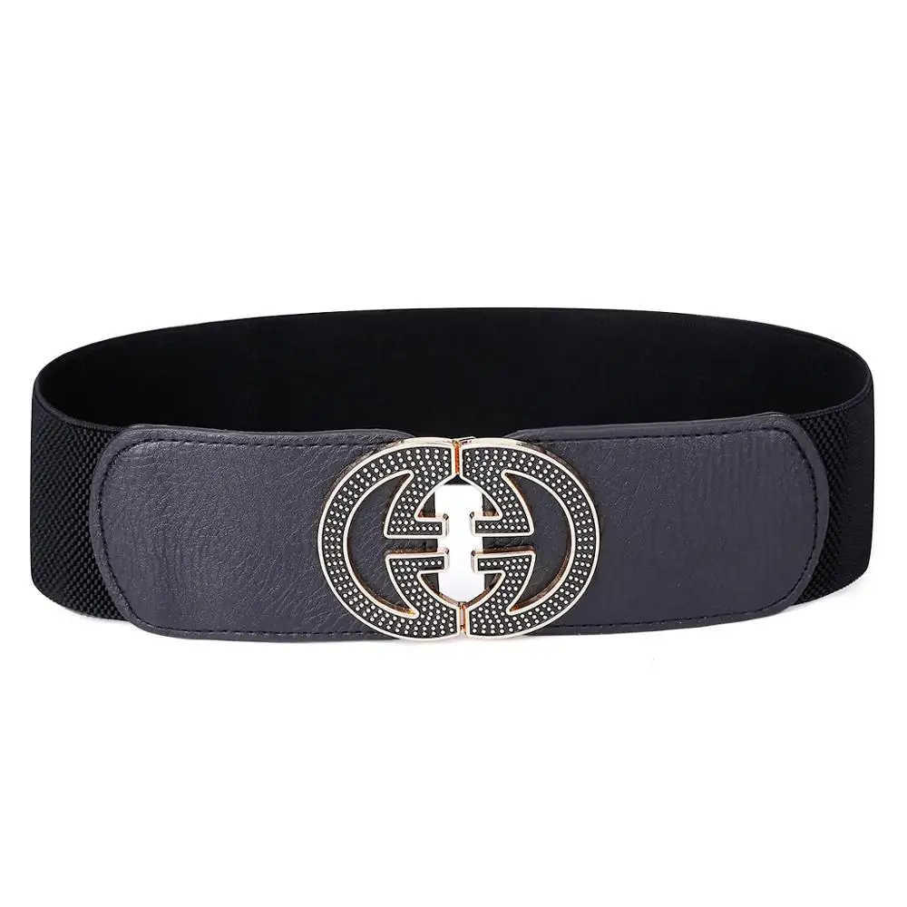 

Fashion Waist Belts Lady Solid Stretch Elastic Wide Belt Dress Adornment For Female Belt Waistband