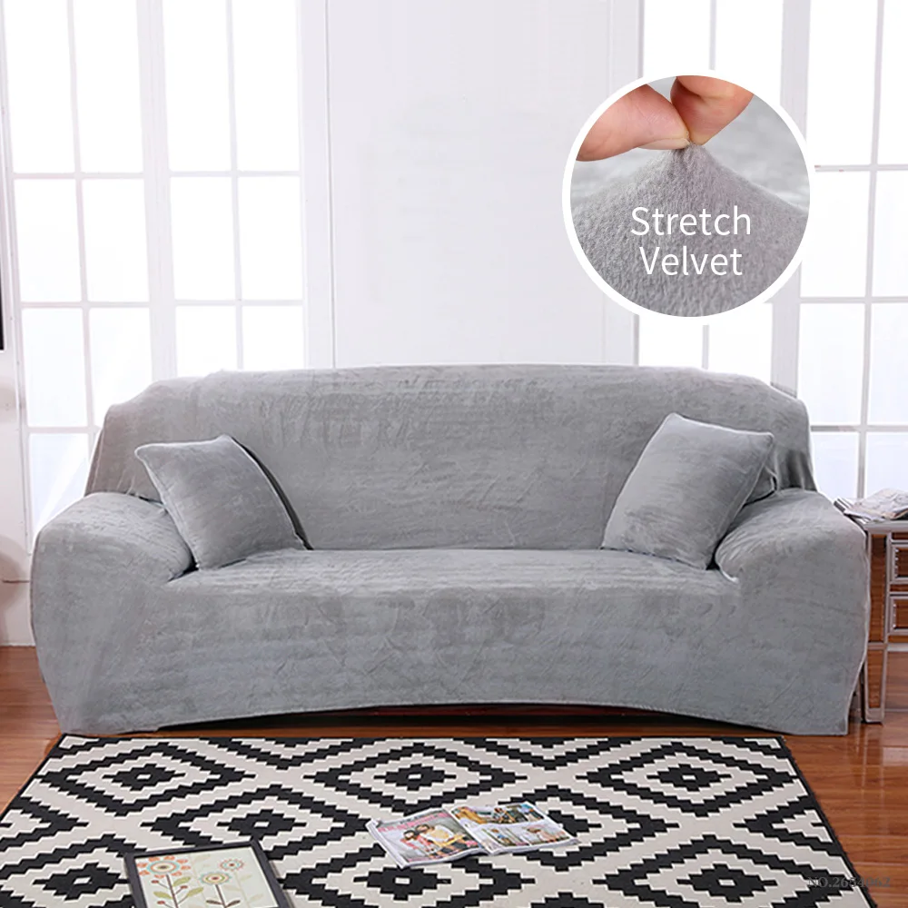 

YanYangTian Plush Sofa Cover Thick Sofa Covers Chaise Longue Solid Couch Cover Universal 1/2/3/4 Seater Sofa Cover with Armrest