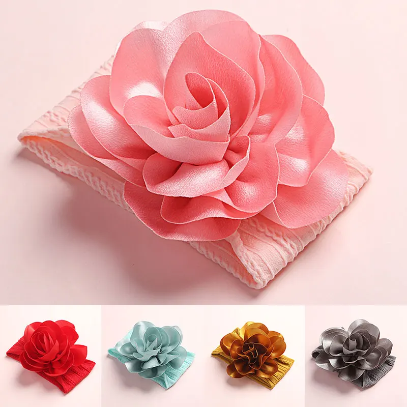 

Повязка на голову в горошек для маленьких девочек, нейлоновая очень мягкая повязка на голову с большими цветами, хлопковая детская лента дл...