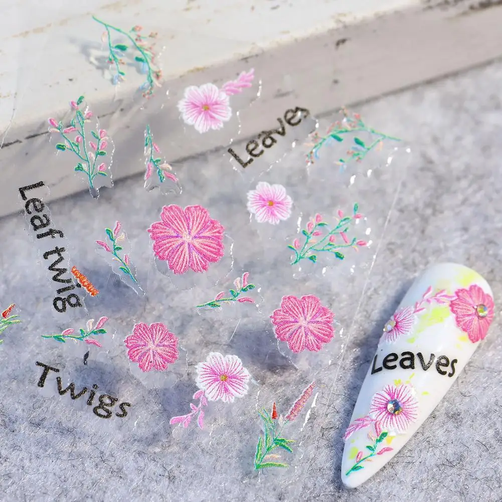 

Smooth Delicate Embossed Self Adhesive Slider Decal DIY Manicure Decor Paper Nail Sticker Easily Stick for Girl