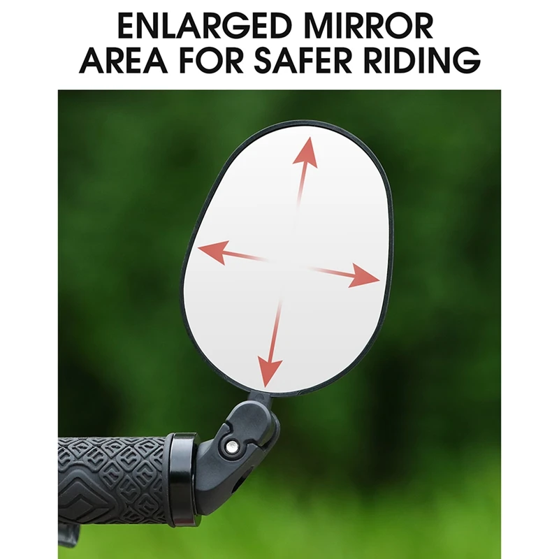 

WEST BIKING Bike Mirror, Big View Safe Rearview Mirrors, Adjustable Rotatable Handlebar Bicycle Mirrors,Bike Rearview Mirror