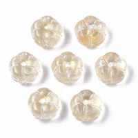 50pcs two tone transparent spray painted glass beads 10mm flower loose beads for diy jewelry making bracelet accessories