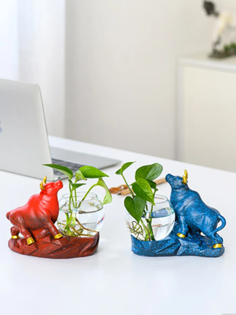 Креативные Гидропонные суккуленты из буйвола стеклянная ваза для цветов