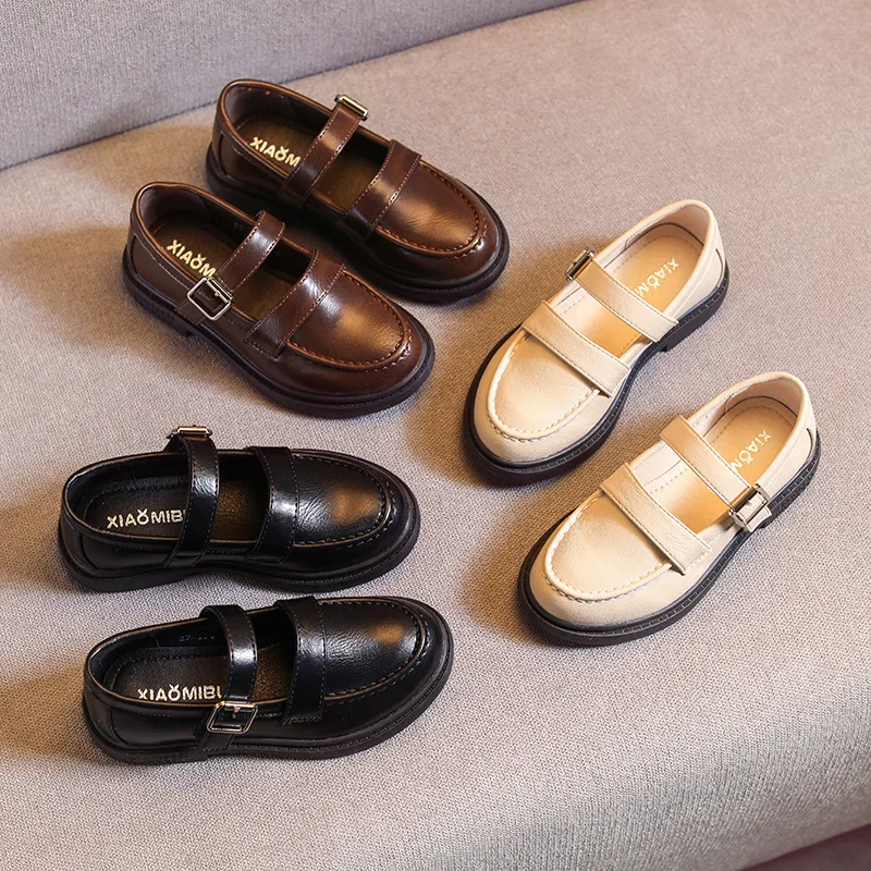 Детские туфли принцессы на весну 2020 детские плоской подошве черные брендовые