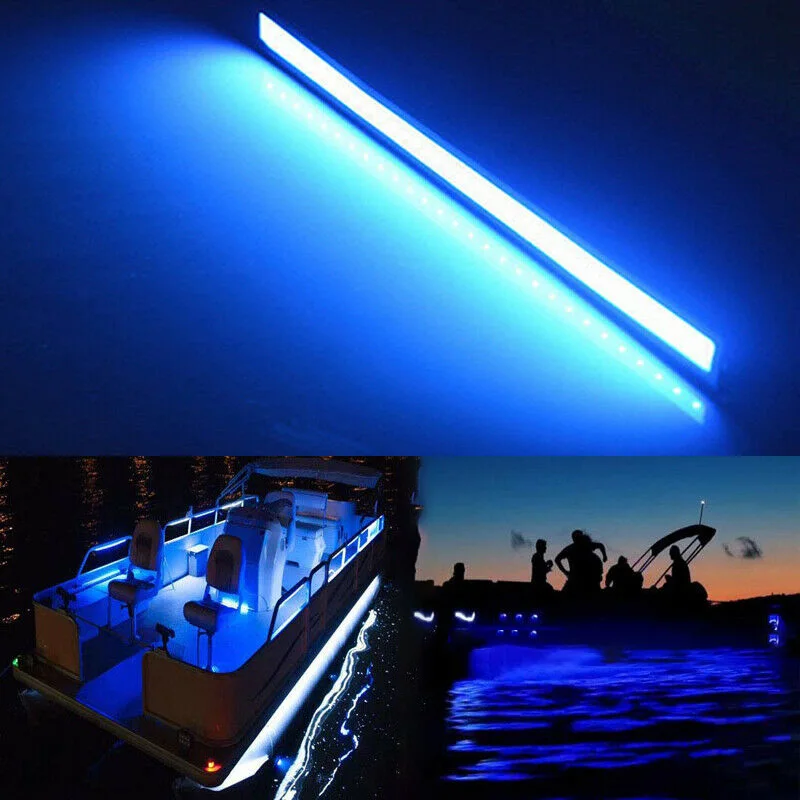 Водонепроницаемая синяя морская Светодиодная лента для лодок 2 шт. 12 В | Лампы и