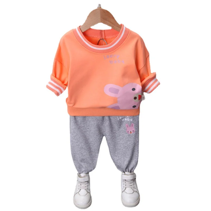 

Новинка, Детская Хлопковая одежда, весенне-осенняя одежда для маленьких девочек, Повседневная футболка и штаны для мальчиков, 2 шт./компл., костюм для малышей, детский спортивный костюм