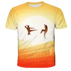 Новинка 2021, Детская футболка с объемным рисунком кобры Кай, модная футболка, Детская футболка с коротким рукавом для карате, топы с вырезом, женская одежда для детей