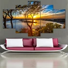 5 панелей красивые плакаты восход солнца природный пейзаж Картина HD печать картина модульные картины холст настенное искусство Современный домашний декор