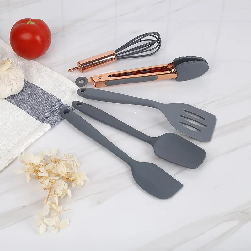 

Nordic Silicone None Stick Pot Spatula Household Cooking Tools Soap Spoon Baking Food Clip Egg-whisk Kitchen Table Utensils Set