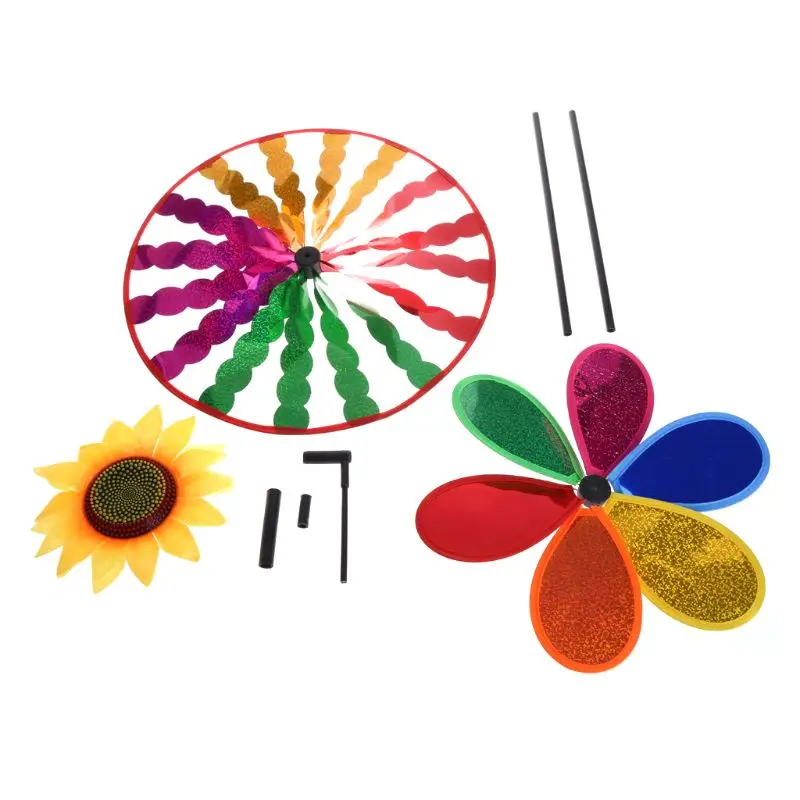 

Красочные ветряная мельница в виде подсолнечника ветер Spinner дома шланг для полива огорода, двора, декоративные детские игрушки