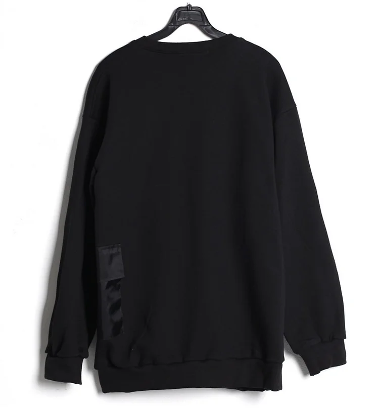 

Men's new zipper solid color casual simple bubble sleeve round neck loose jacket fashion large