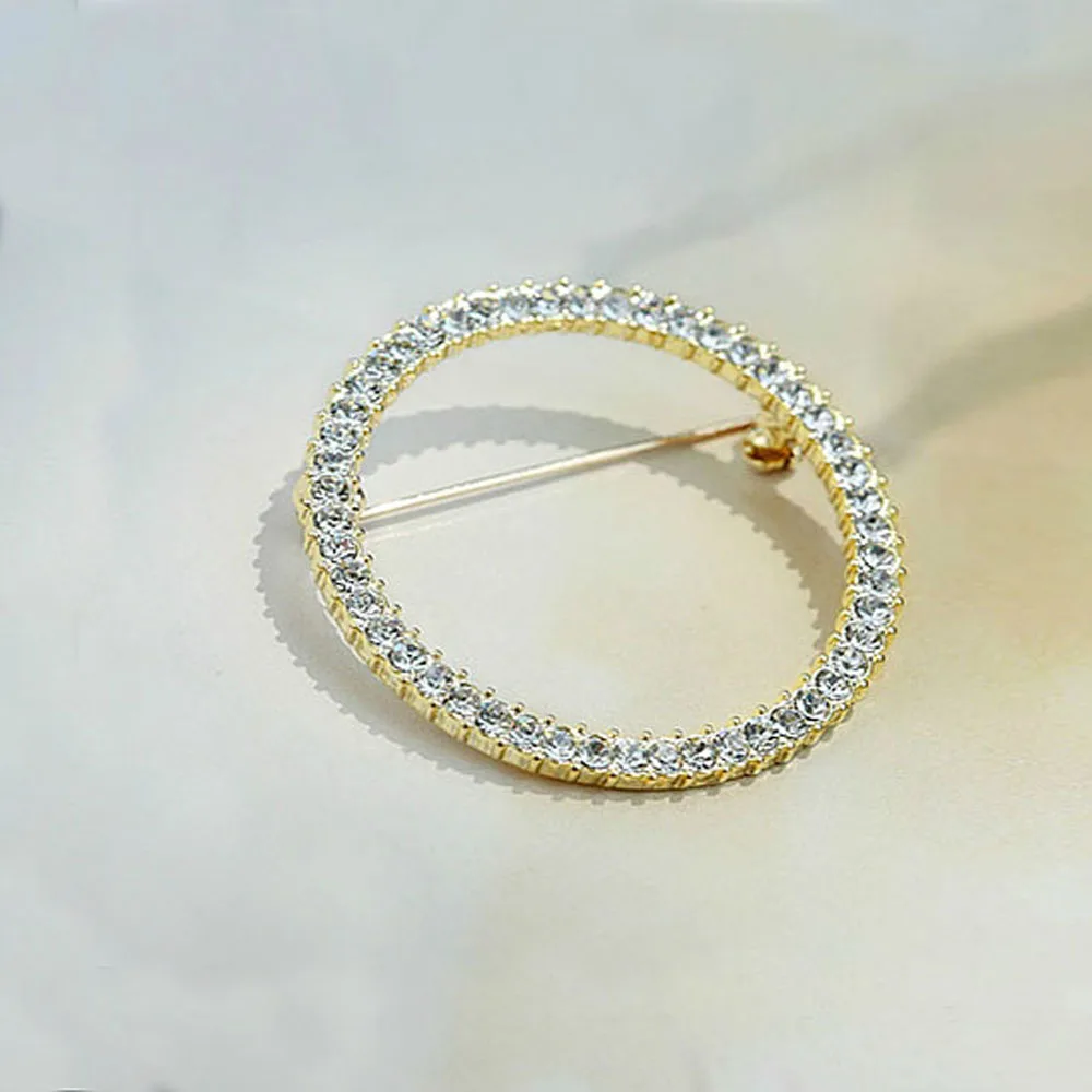 Простые креативные броши с кристаллами булавка брошь на булавке для кардигана