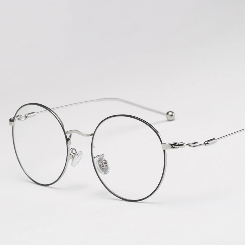 Fashion Student Elliptical Lens Korean Version Metal Frame Goggles Elegant Flat Mirro | Аксессуары для одежды